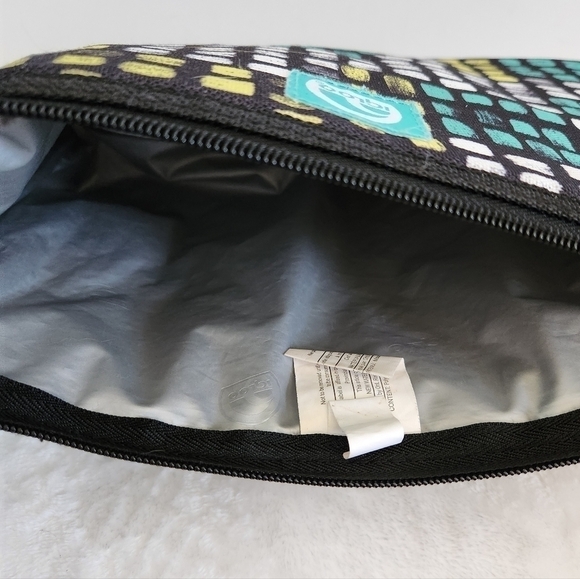 IGLOO Lunch Lined Black White Mint Green Yellow Clutch Bag - Picture 10 of 10